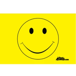Yellow Smiley Face 12x18 Pocket Whip Flag For 1/4" & 5/16" Whips
