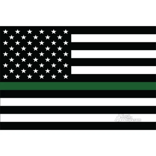Thin Green Line 2x3 Grommet Whip Flag 3 Thin Green Line 2x3 Grommet Whip Flag