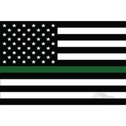 Thin Green Line Flag 12x18 Grommet Whip Flag