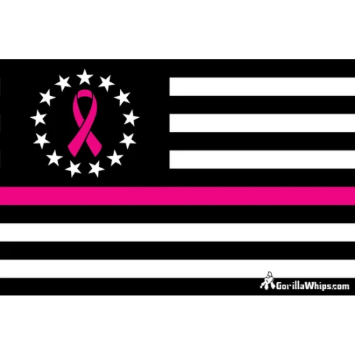 Thin Pink Line Cancer Awareness 12x18 Pocket Whip Flag For 1/4" & 5/16" Whips 3 Thin Pink Line Cancer Awareness 12x18 Pocket Whip Flag For 1/4" & 5/16" Whips