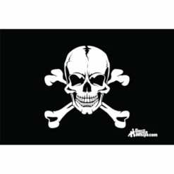 White Skull Flag 12x18 Grommet Whip Flag