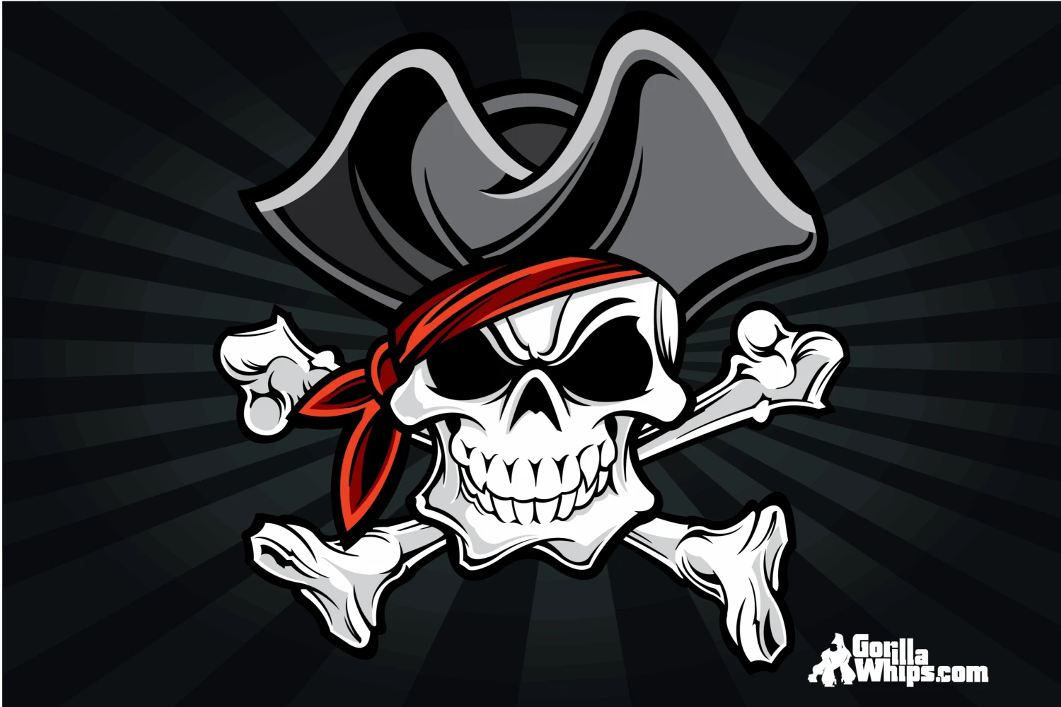 Pirate Skull Flag 12x18 Grommet Whip Flag 4 Pirate Skull Flag 12x18 Grommet Whip Flag - Image 2