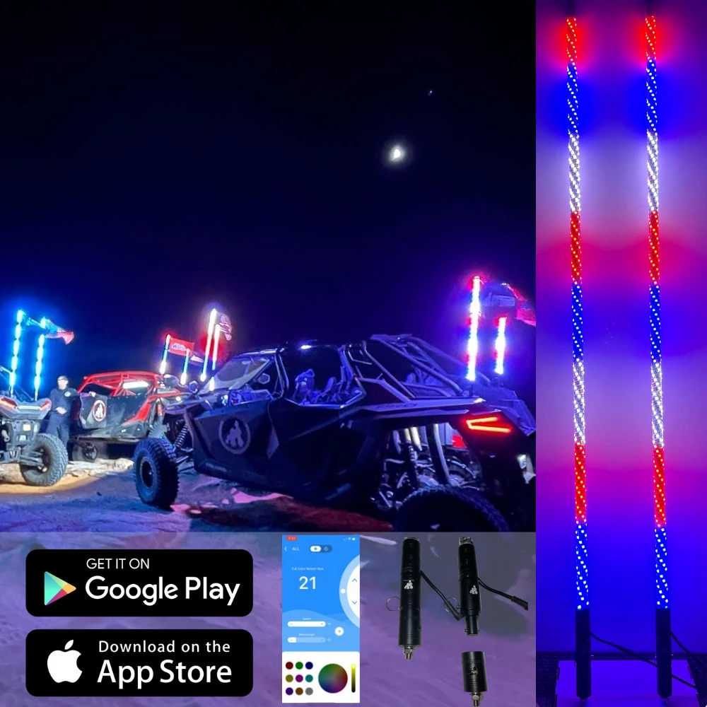 4' LED Whip Elite HD II Pair Pressure Release Mount 3 4' LED Whip Elite HD II Pair Pressure Release Mount