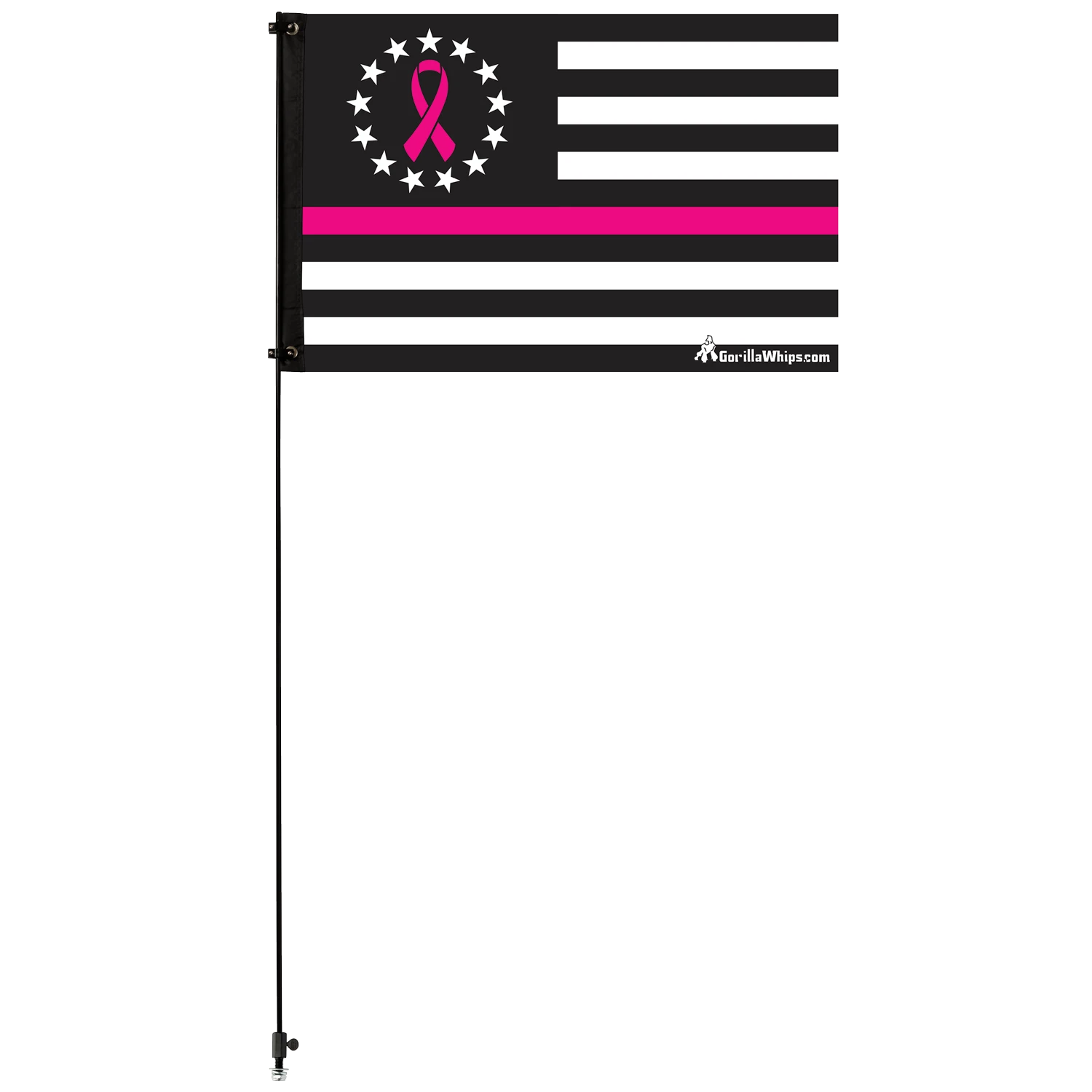 Thin Pink Line- Breast Cancer Awareness 2x3 Grommet Whip Flag 4 Thin Pink Line- Breast Cancer Awareness 2x3 Grommet Whip Flag - Image 2