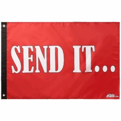 Send It Red 2x3 Grommet Whip Flag -Gorilla Whips 2x3 Foot Flag 148