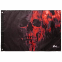 Red Skull 2x3 Grommet Whip Flag -Gorilla Whips 2x3 Foot Flag 161