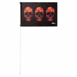 3 Skulls 2x3 Grommet Whip Flag -Gorilla Whips 2x3 Foot Flag white pole 145