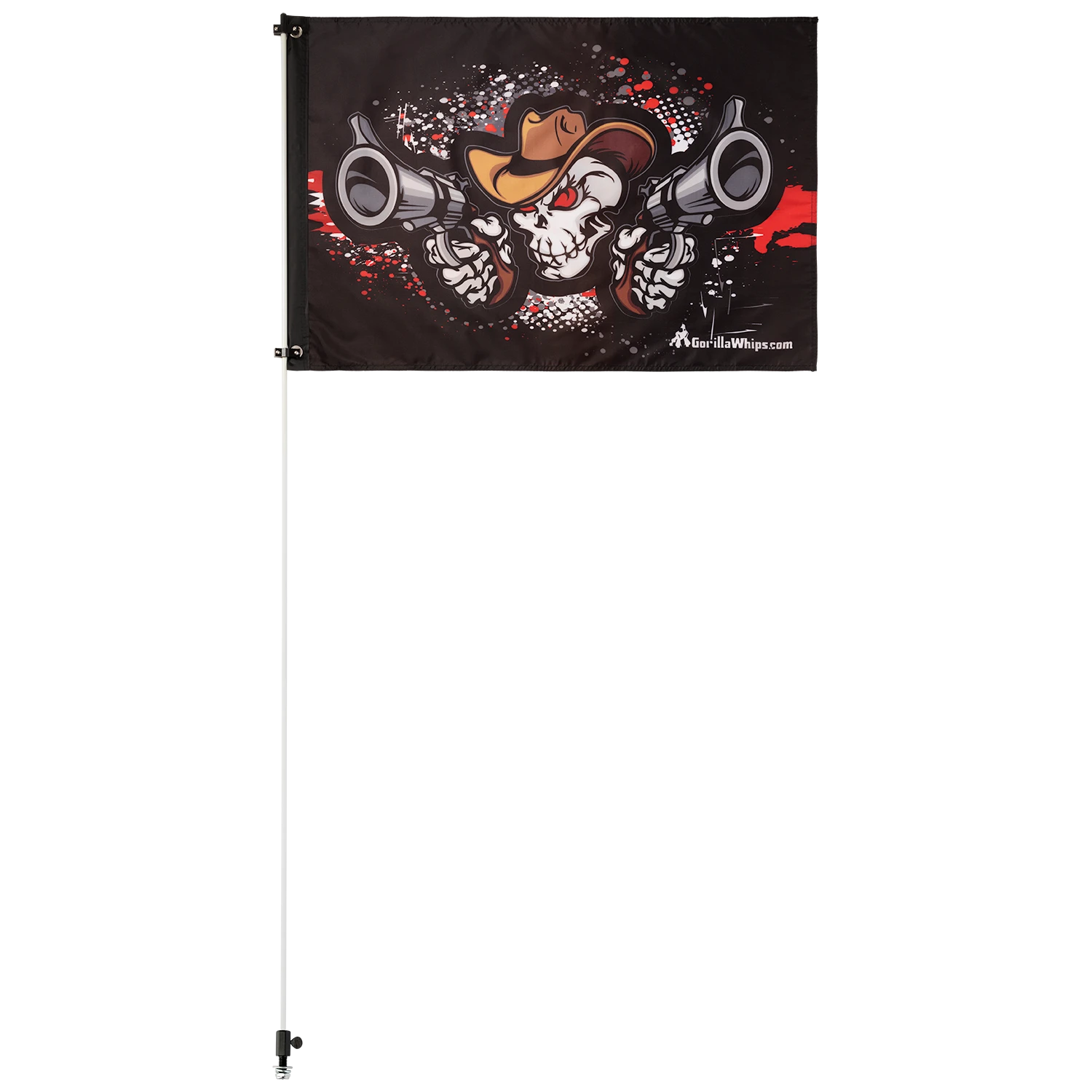 Double Guns Skull 2x3 Grommet Whip Flag 5 Double Guns Skull 2x3 Grommet Whip Flag - Image 3