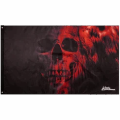 Red Skull 3x5 Grommet Whip Flag -Gorilla Whips 3x5 Foot Flag 184