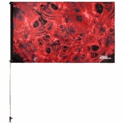 Smoke Skull Red 3x5 Grommet Whip Flag 5 Smoke Skull Red 3x5 Grommet Whip Flag -Gorilla Whips 3x5 Foot Flag white pole with mount 187