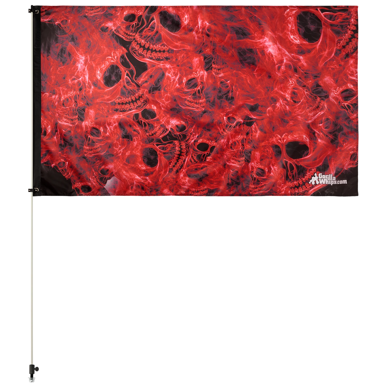 Smoke Skull Red 3x5 Grommet Whip Flag 4 Smoke Skull Red 3x5 Grommet Whip Flag - Image 2