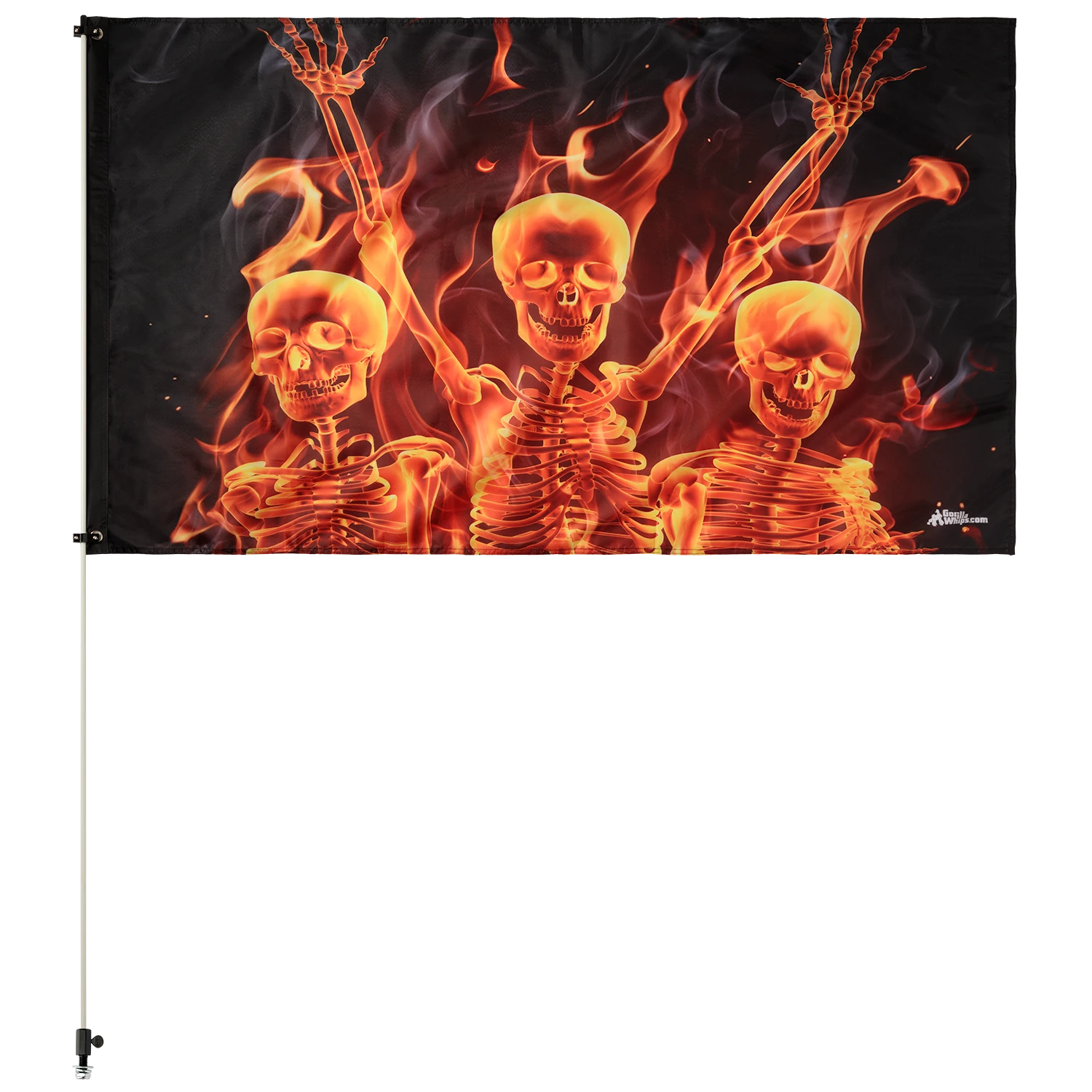 Party Skulls 3x5 Grommet Whip Flag 4 Party Skulls 3x5 Grommet Whip Flag - Image 2