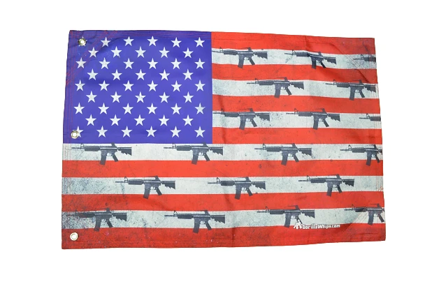 American Guns 2x3 Grommet Whip Flag Double Layer 4 American Guns 2x3 Grommet Whip Flag Double Layer - Image 2