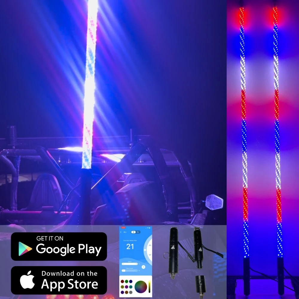 Elite HD PRO LED Whips (Pair) - Full Vehicle Lighting Packages (15% Off Rock Lights & Strips W/ LED Whips) 6 Elite HD PRO LED Whips (Pair) - Full Vehicle Lighting Packages (15% Off Rock Lights & Strips W/ LED Whips) - Image 4