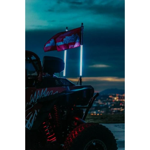 3' LED Whip Twisted Silver Single Whip 11 3' LED Whip Twisted Silver Single Whip - Image 9