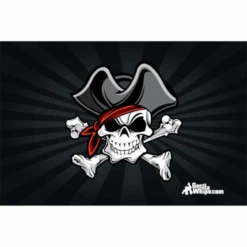 Pirate Skull 3x5 Grommet Whip Flag
