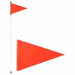 Orange Pennant Triangle Pocket Whip Flag For 1/4" & 5/16" Whips 7 Orange Pennant Triangle Pocket Whip Flag For 1/4" & 5/16" Whips -Gorilla Whips Safety Flag White Pole with mount 126