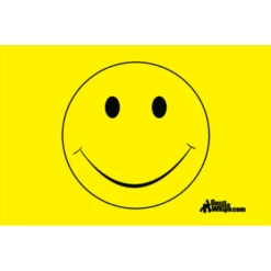 Yellow Smiley Face 3x5 Grommet Whip Flag