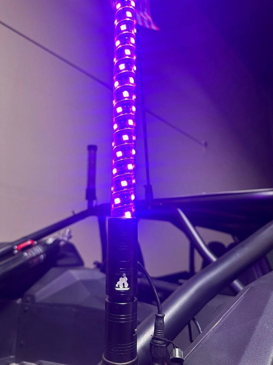 7' LED Whip Xtreme Pro Pair - RGB Twisted Poly Tube Encased 3 7' LED Whip Xtreme Pro Pair - RGB Twisted Poly Tube Encased - Image 2