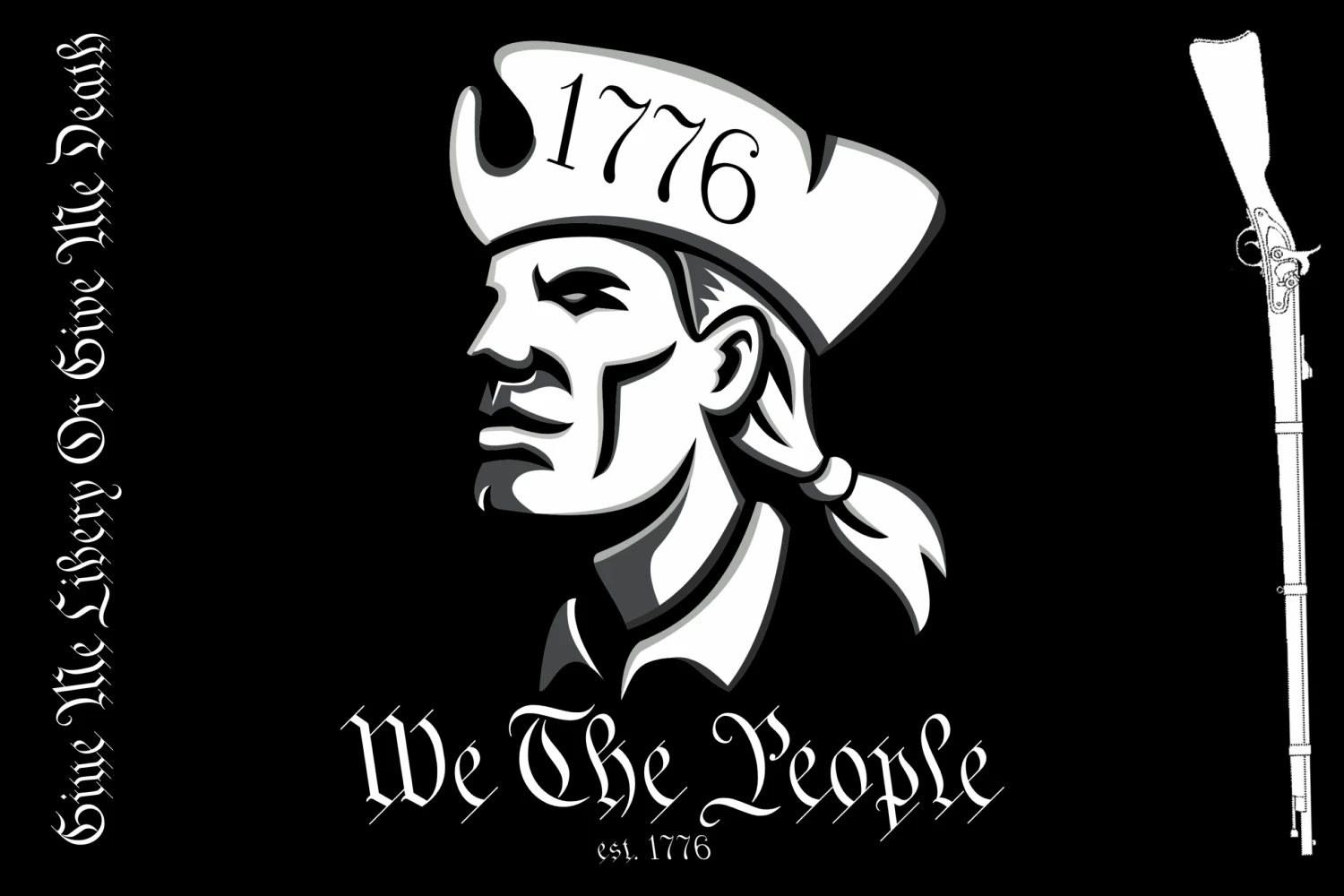 We The People Revolutionist Black Flag USA 12x18 Grommet Whip Flag World's Most Durable Whip Flag 3 We The People Revolutionist Black Flag USA 12x18 Grommet Whip Flag World's Most Durable Whip Flag