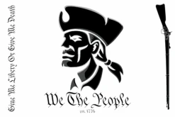We The People Revolutionist White And Black Flag USA 12x18 Grommet Whip Flag World's Most Durable Whip Flag